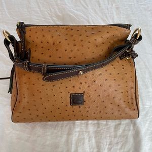 Dooney & Bourke Medium Leather Zip Hobo Handbag - Ostrich Embossed